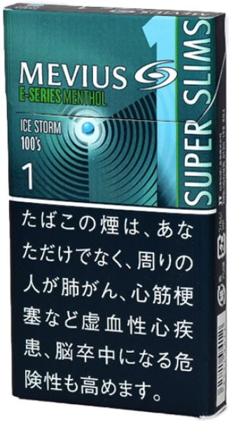 画像1: メビウス・イーシリーズ・アイスストーム・ワン・100ｓ・スリム 1カートン（10個入） (1)